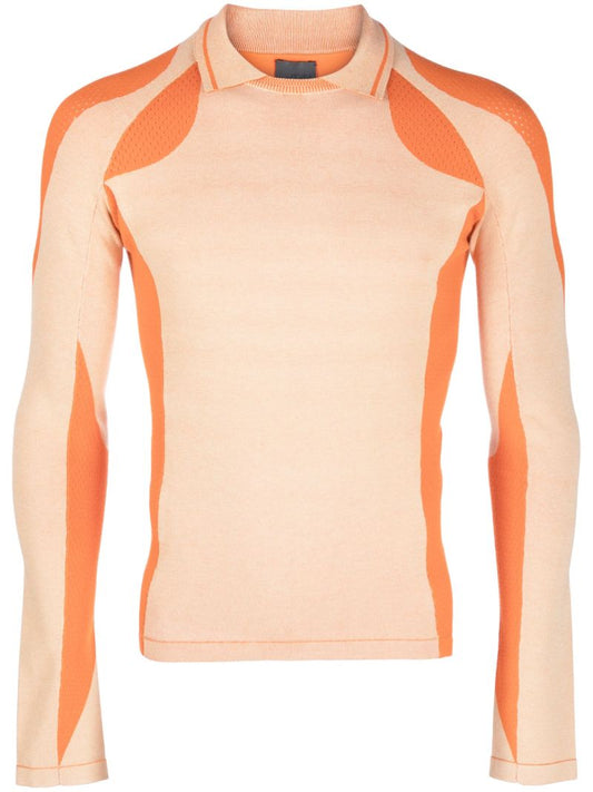 Orange Logo-print Perforated Tank Top