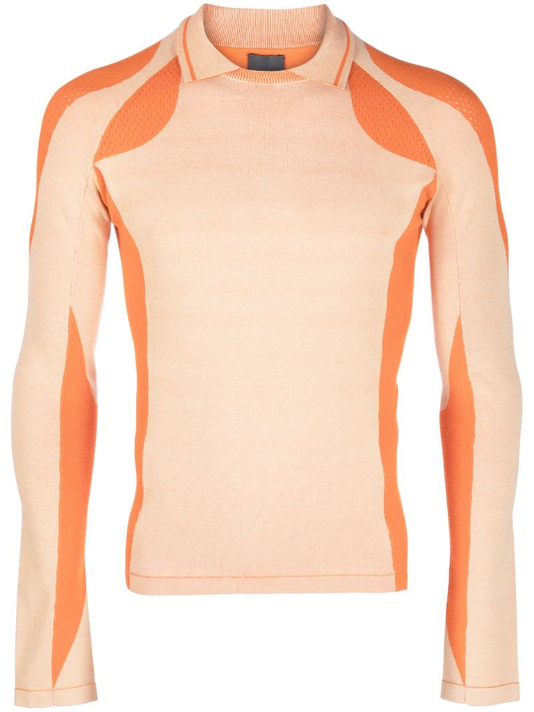 Orange Logo-print Perforated Tank Top