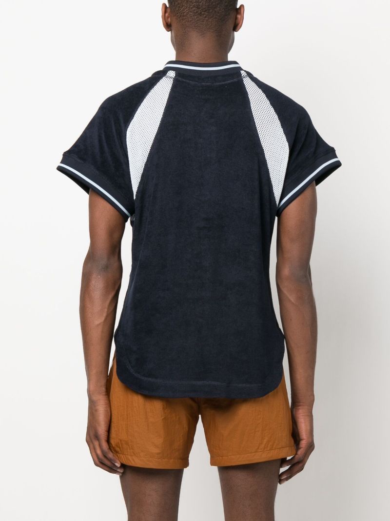 Blue Logo-embossed Cap-sleeve Top