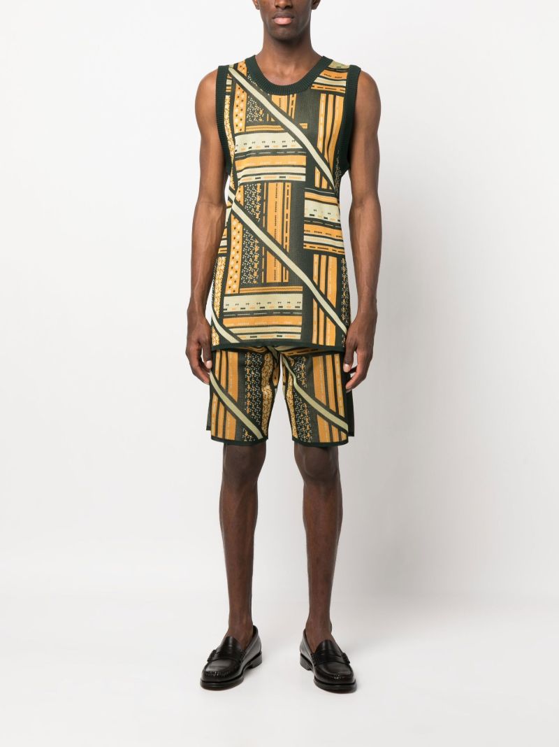 Green Graphic Print Vest Top