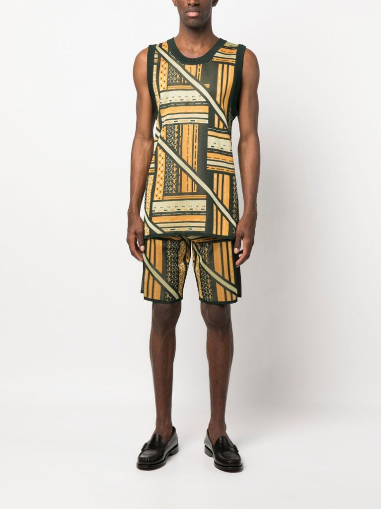 Green Graphic Print Vest Top