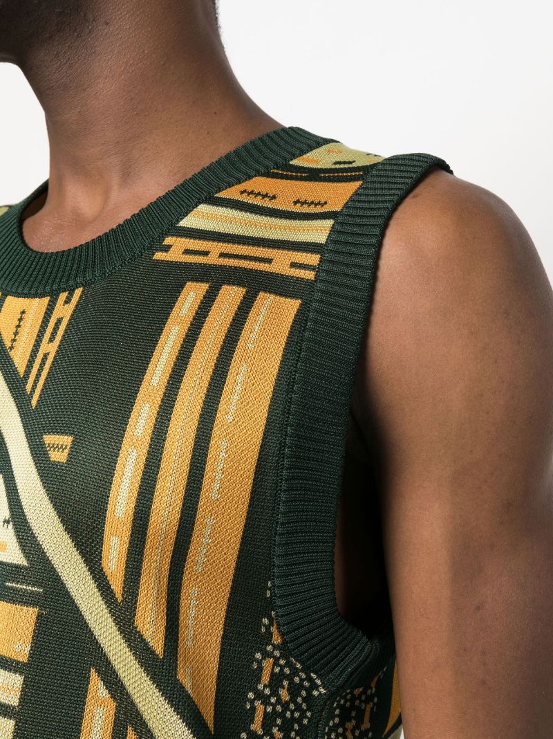 Green Graphic Print Vest Top