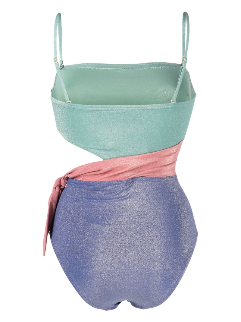 Green Clover Scarf Lurex Swimsuit