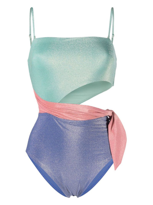 Green Clover Scarf Lurex Swimsuit