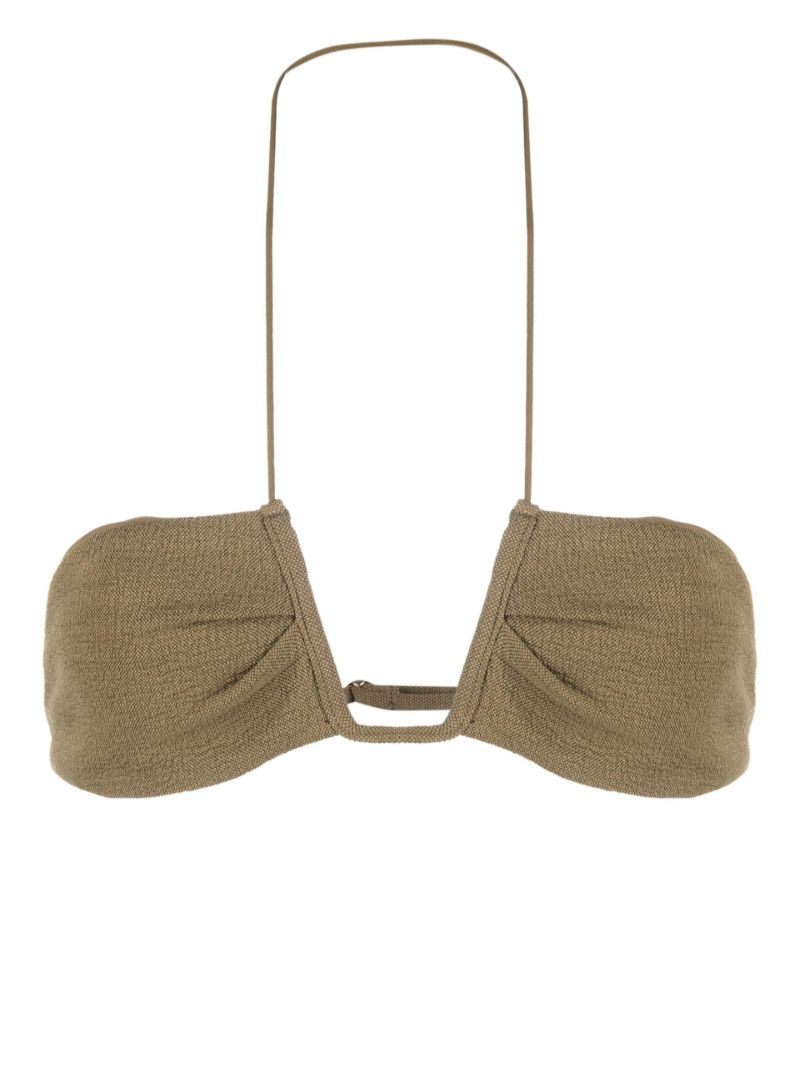 X Ziah Green Neal Halter Bikini Top