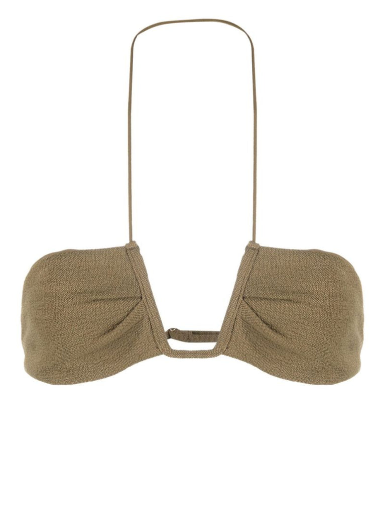 X Ziah Green Neal Halter Bikini Top