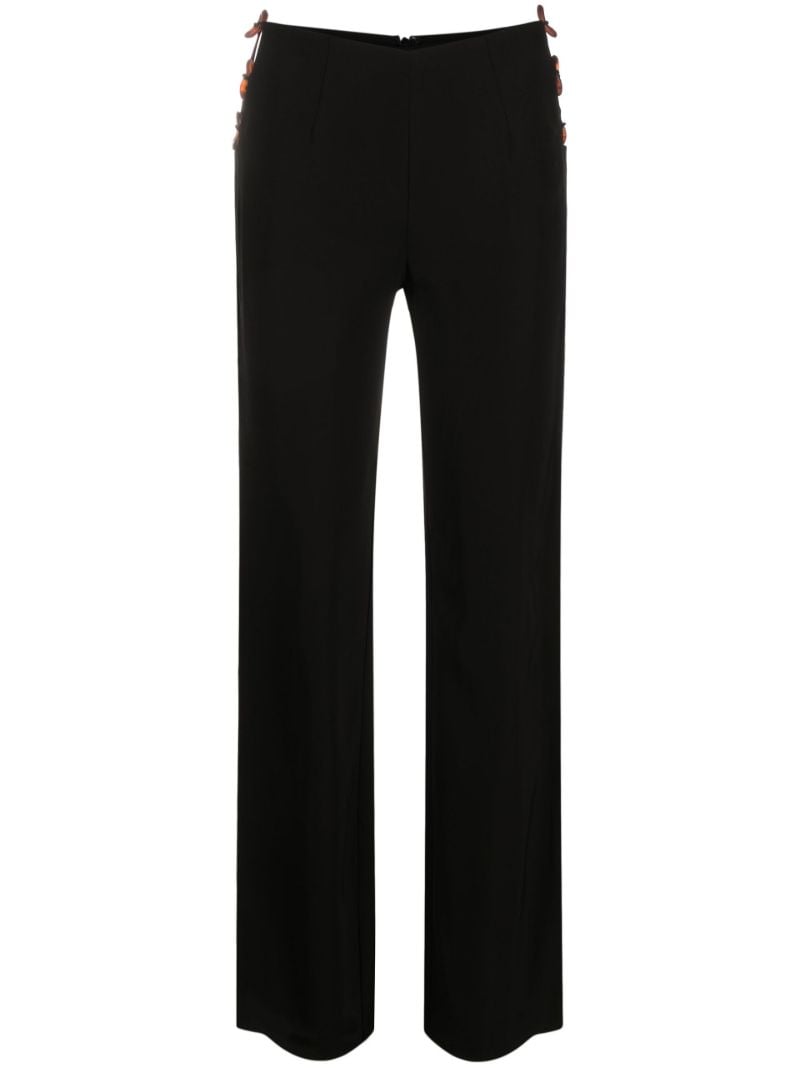 Black Embellished Straight-leg Trousers