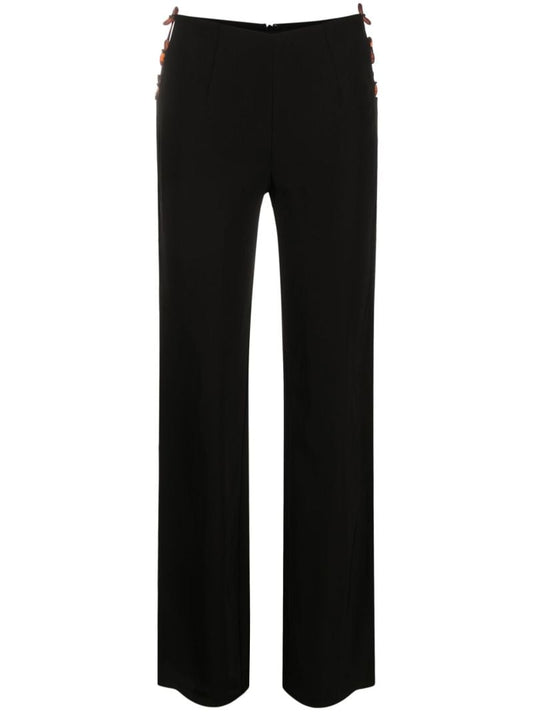 Black Embellished Straight-leg Trousers