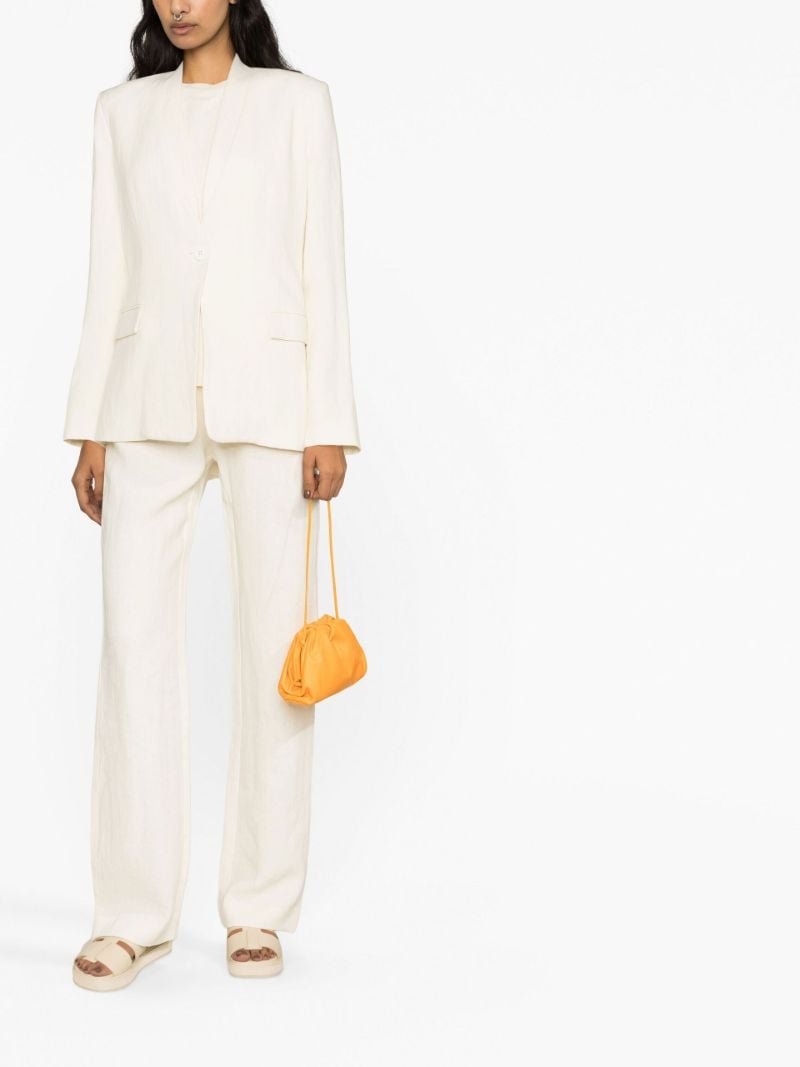 White Cut-out Linen Blazer