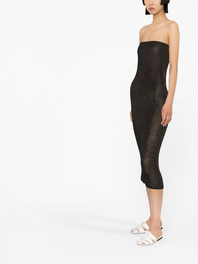 Black '90s Knitted Midi Dress