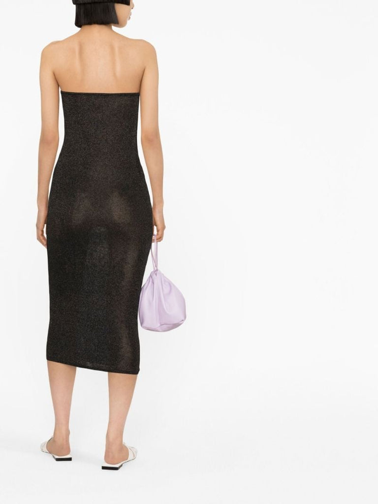Black '90s Knitted Midi Dress