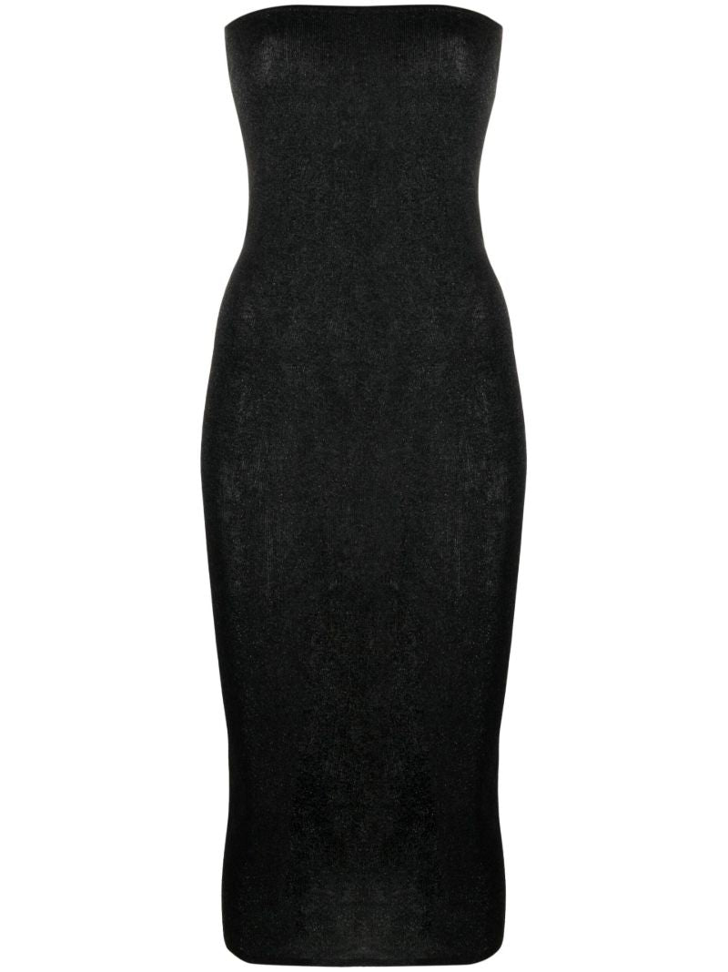 Black '90s Knitted Midi Dress