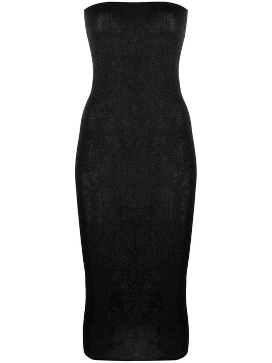 Black '90s Knitted Midi Dress
