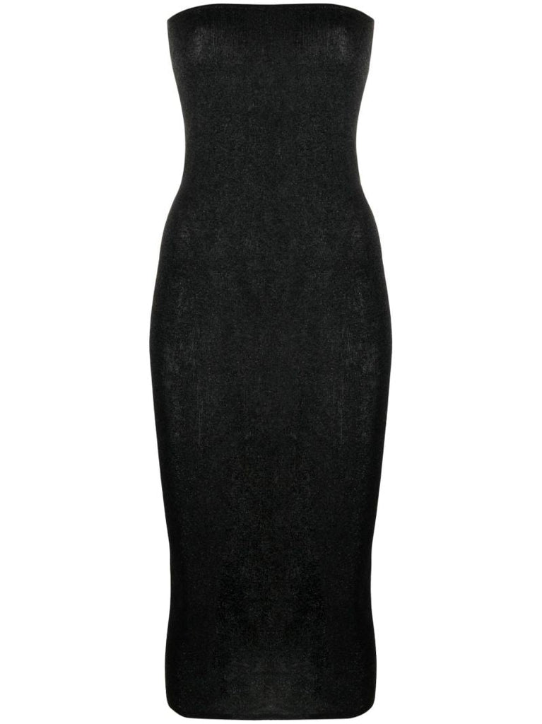 Black '90s Knitted Midi Dress