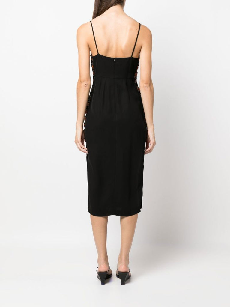 Black Chain-link Detailed Midi Dress