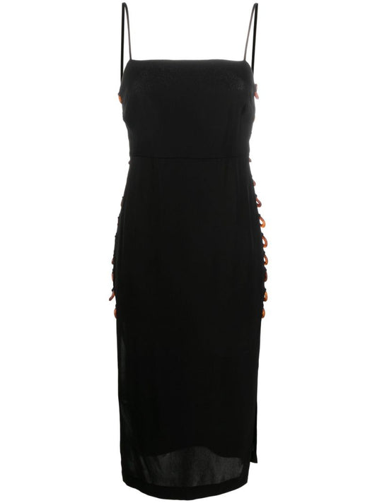 Black Chain-link Detailed Midi Dress