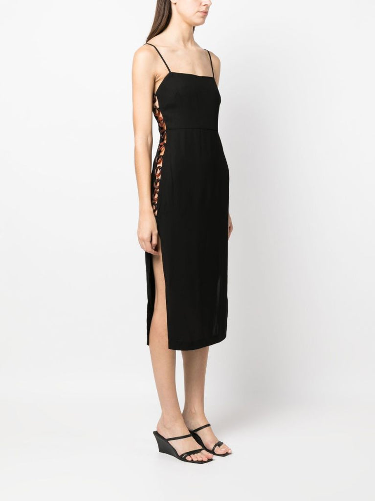 Black Chain-link Detailed Midi Dress