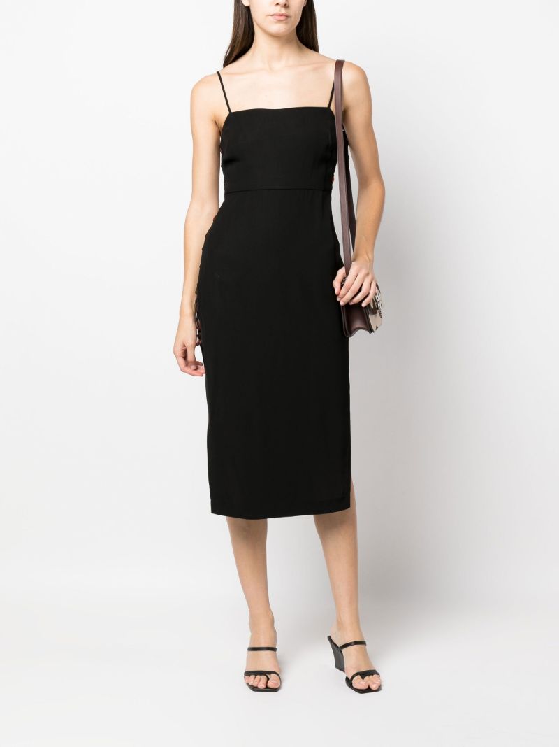Black Chain-link Detailed Midi Dress