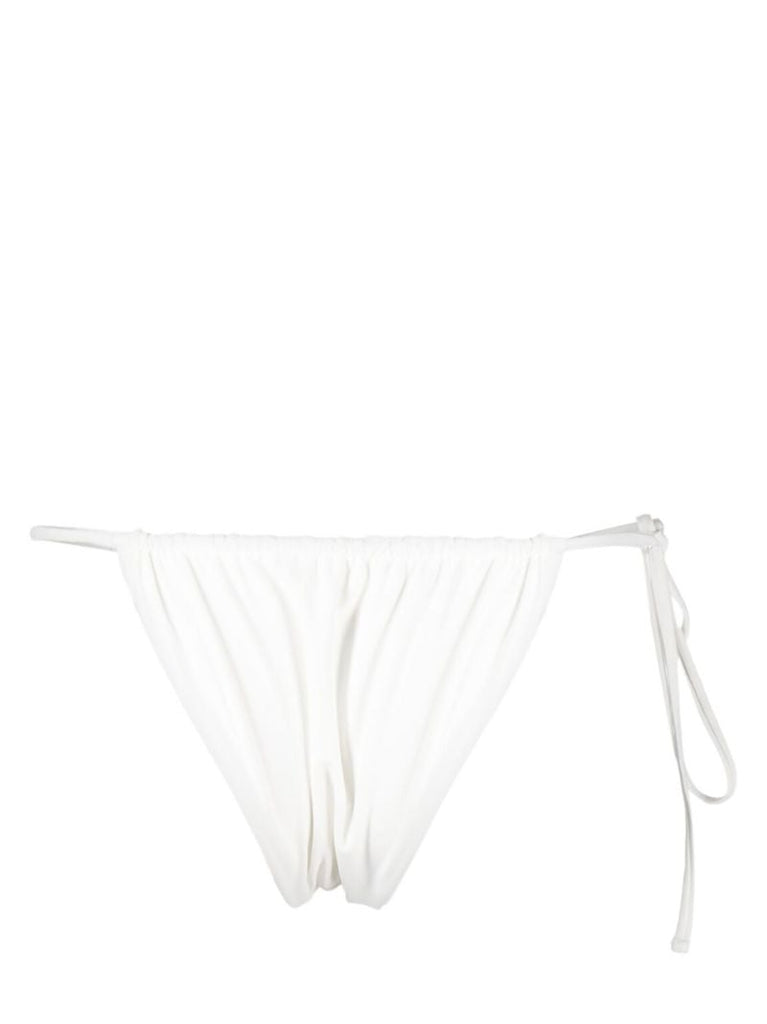 White Louis Drawstring Bikini Bottom