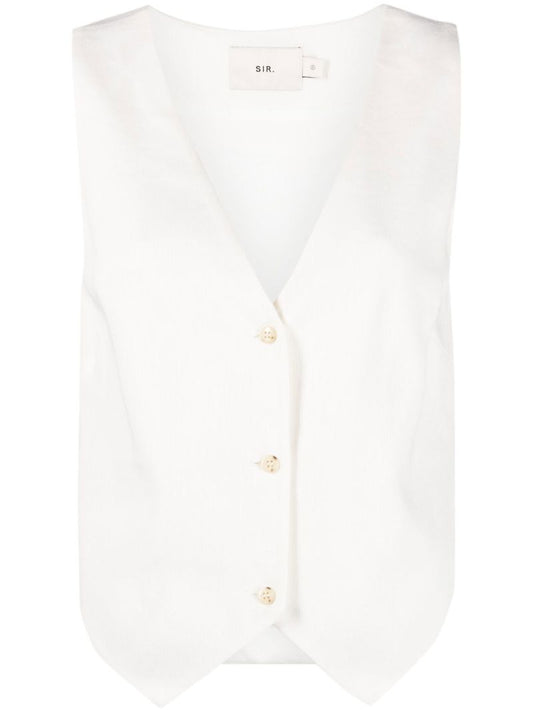 White Clemence Buttoned Waistcoat