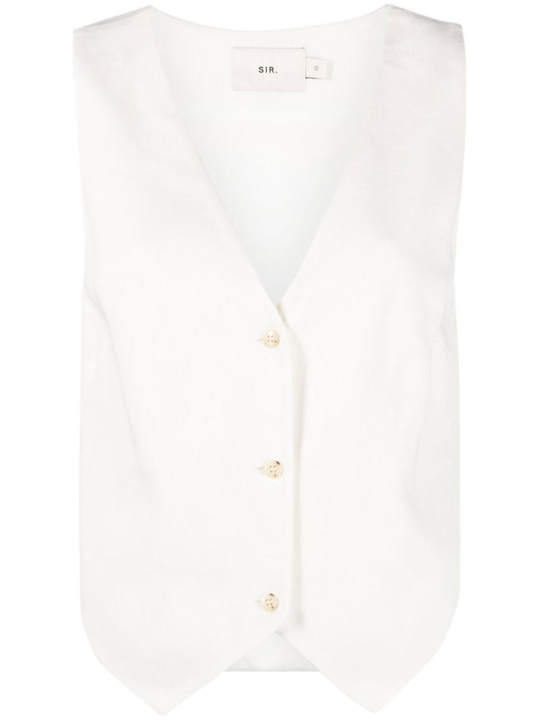 White Clemence Buttoned Waistcoat