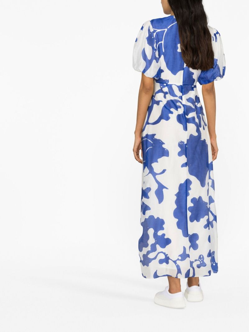 Blue Vivi Abstract Print Maxi Dress