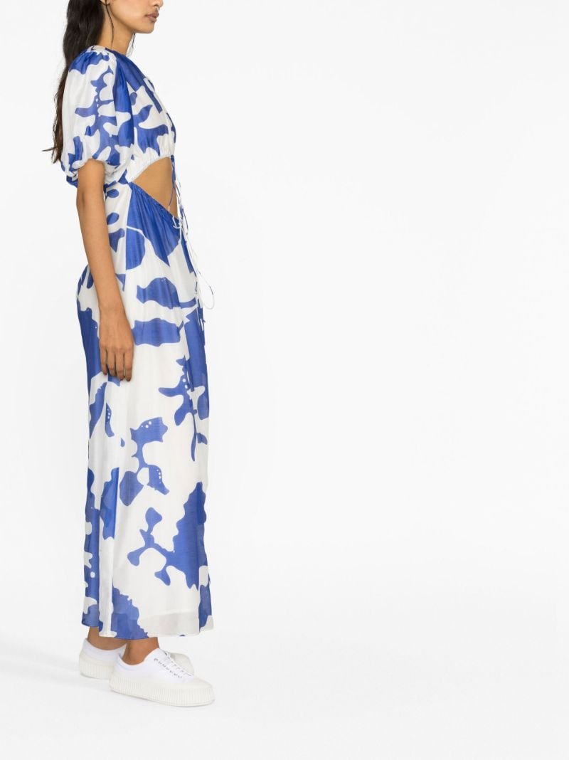 Blue Vivi Abstract Print Maxi Dress