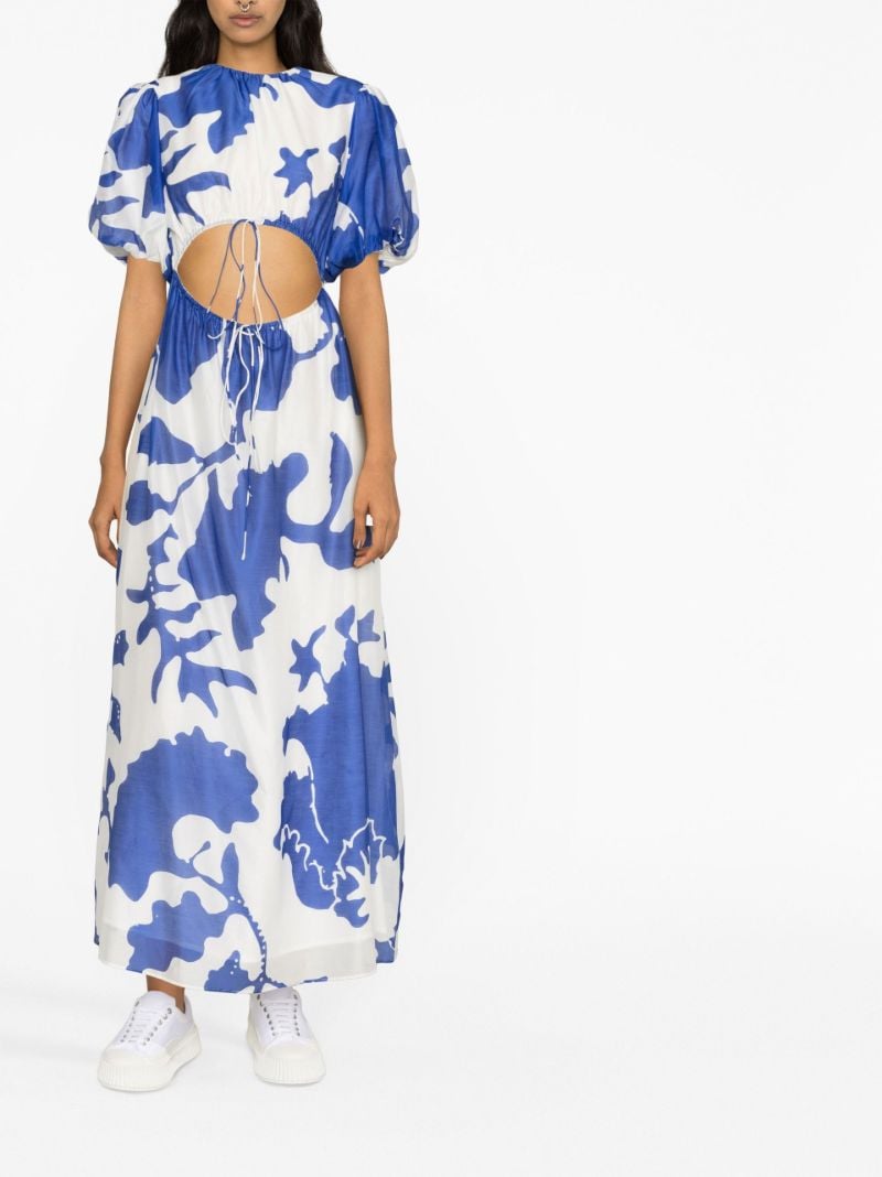 Blue Vivi Abstract Print Maxi Dress