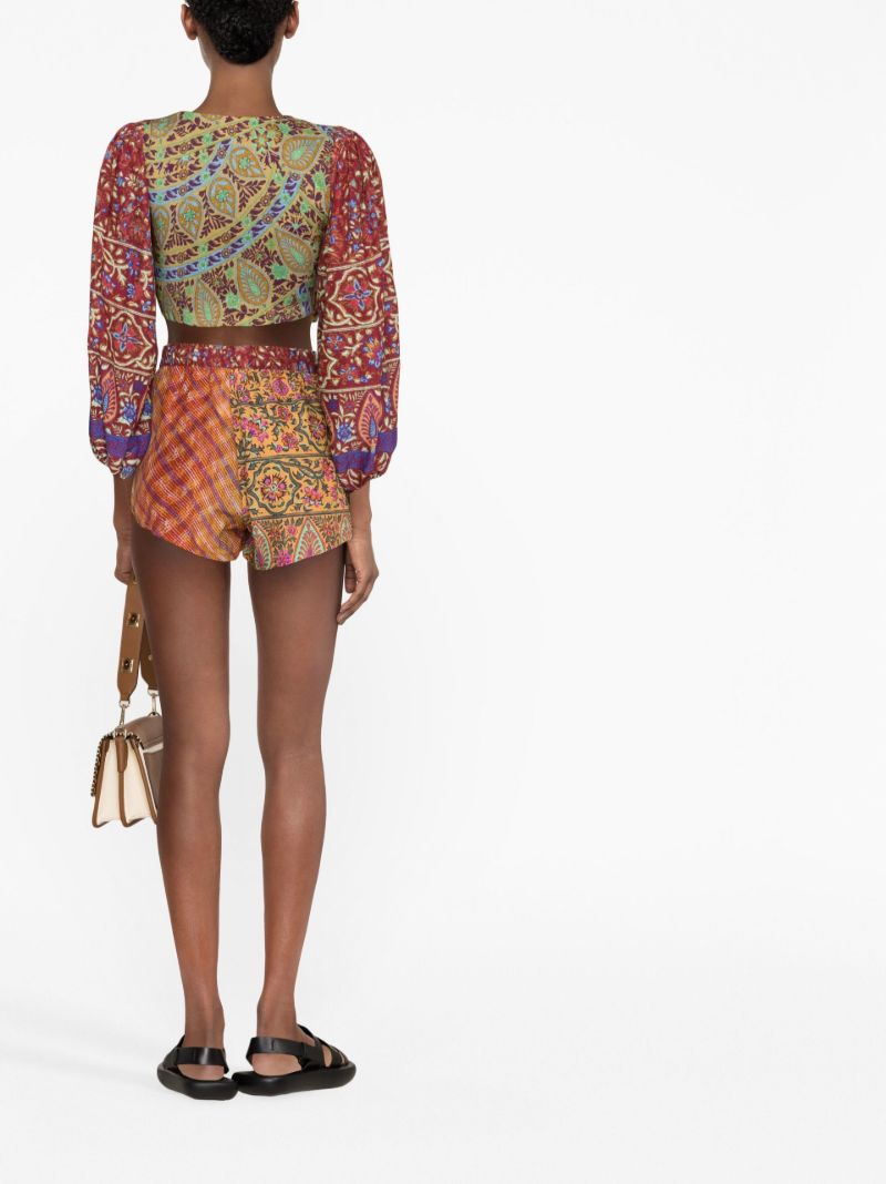 Red Es Canar Printed Shorts