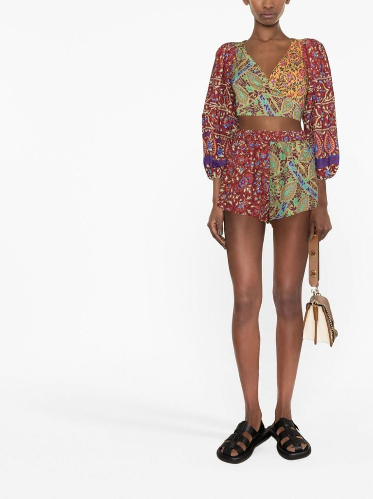Red Es Canar Printed Shorts