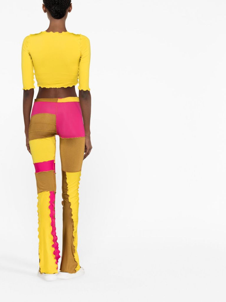 Multicoloured Patchwork Slim-leg Trousers