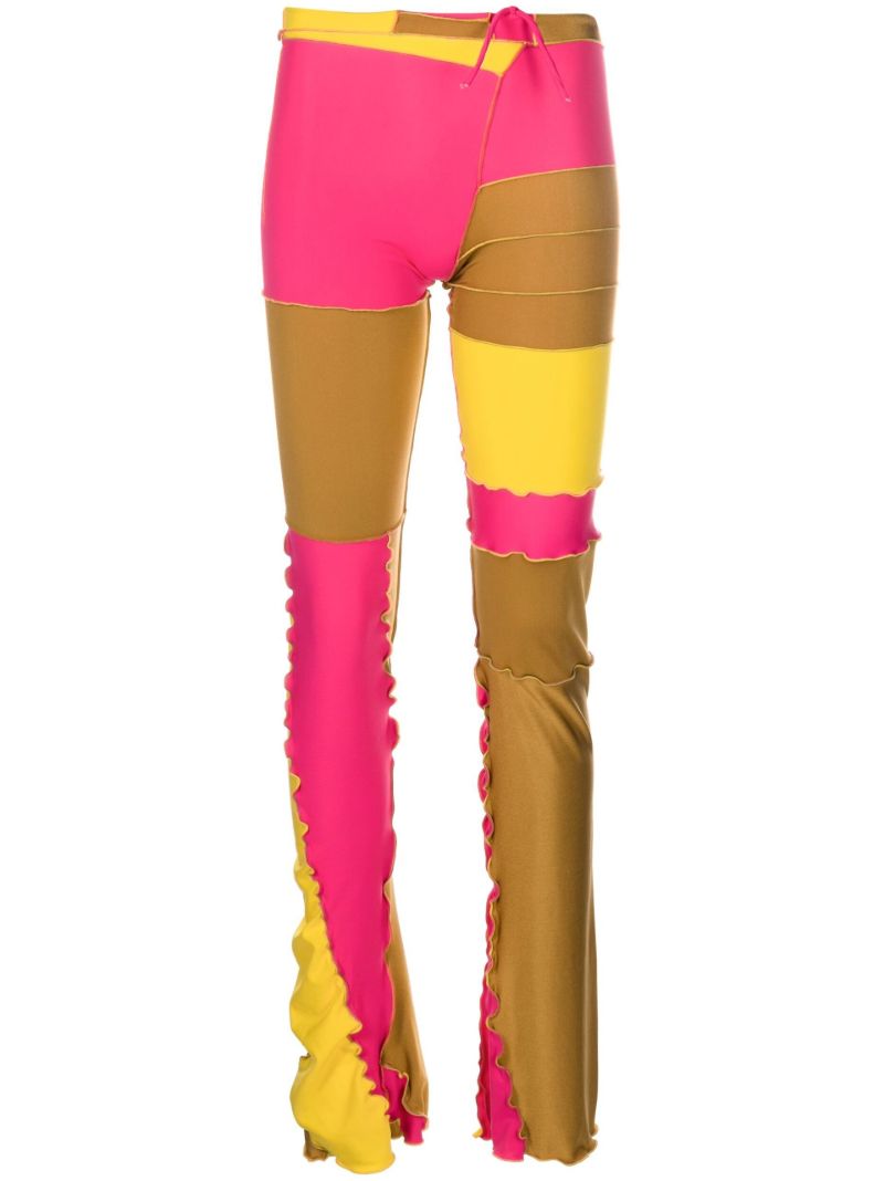 Multicoloured Patchwork Slim-leg Trousers