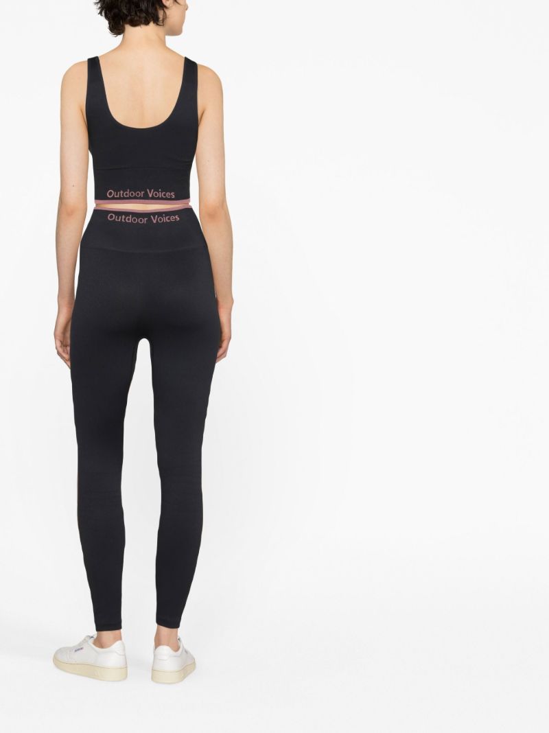 Black Seamlessrib 7/8 Performance Leggings
