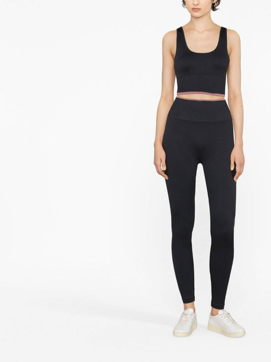 Black Seamlessrib 7/8 Performance Leggings