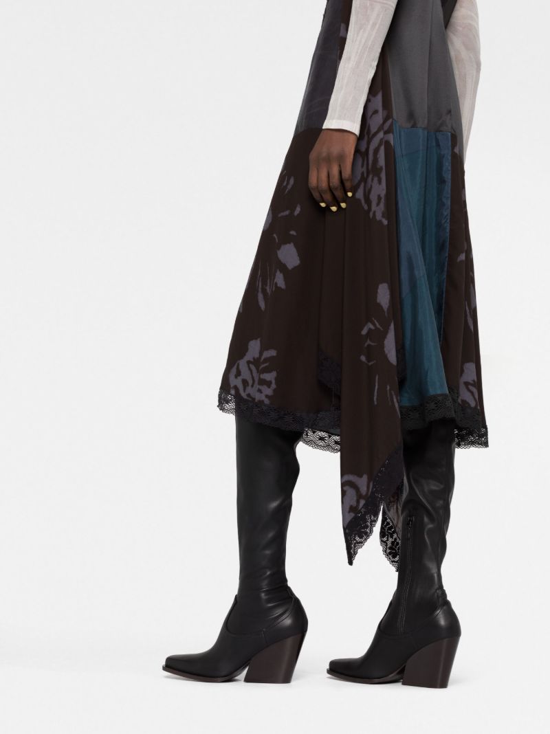 Black Printed Silk Dress