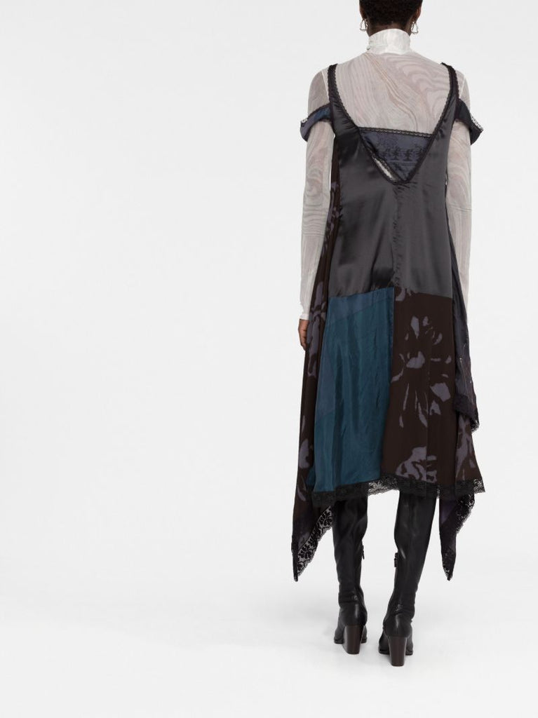 Black Printed Silk Dress