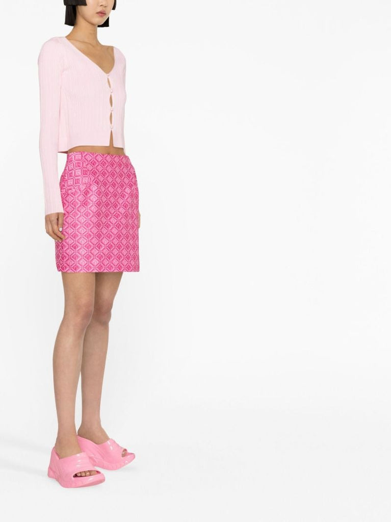 Pink Moon Diamant Jacquard Mini Skirt