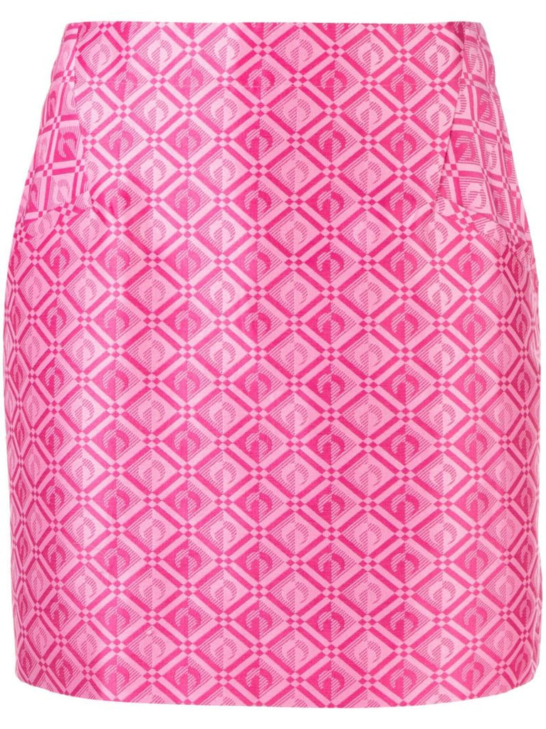 Pink Moon Diamant Jacquard Mini Skirt