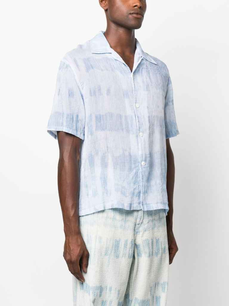 Blue Brush Stroke Print Shirt