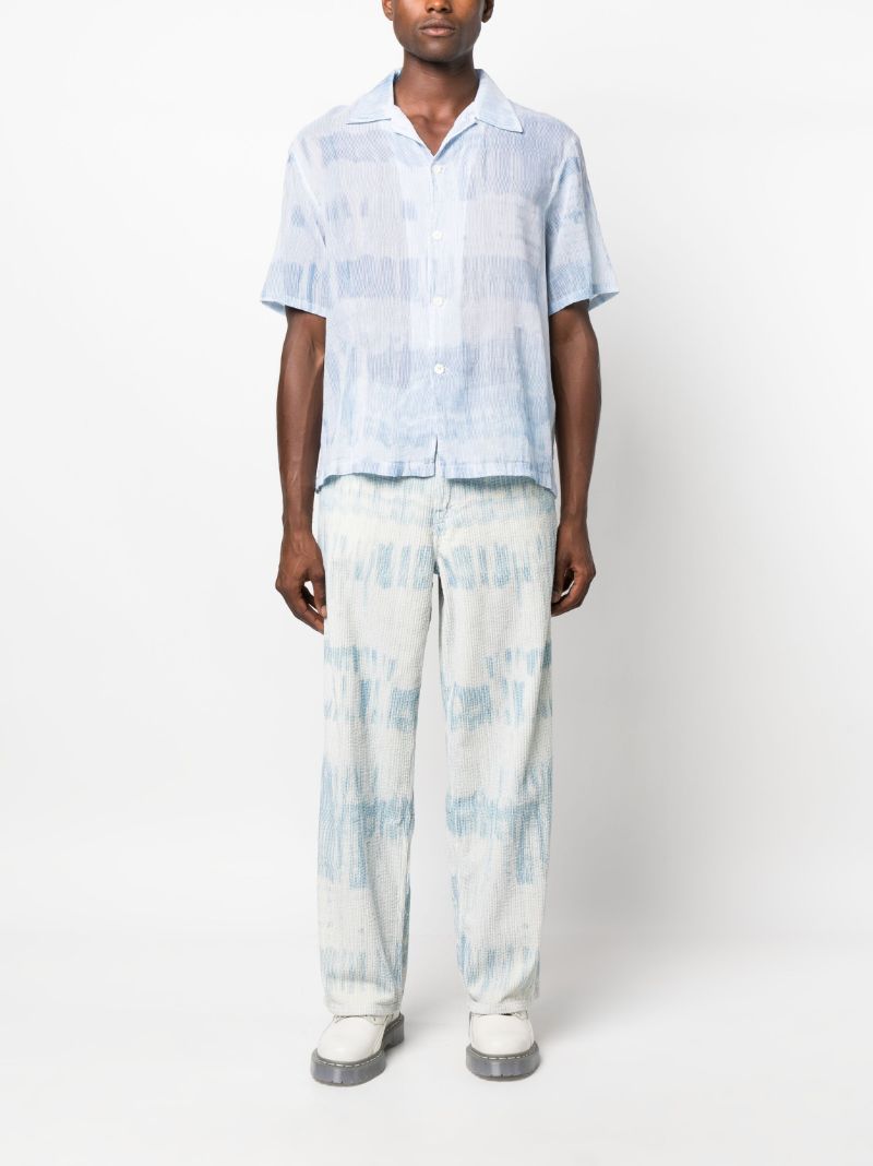 Blue Brush Stroke Print Shirt