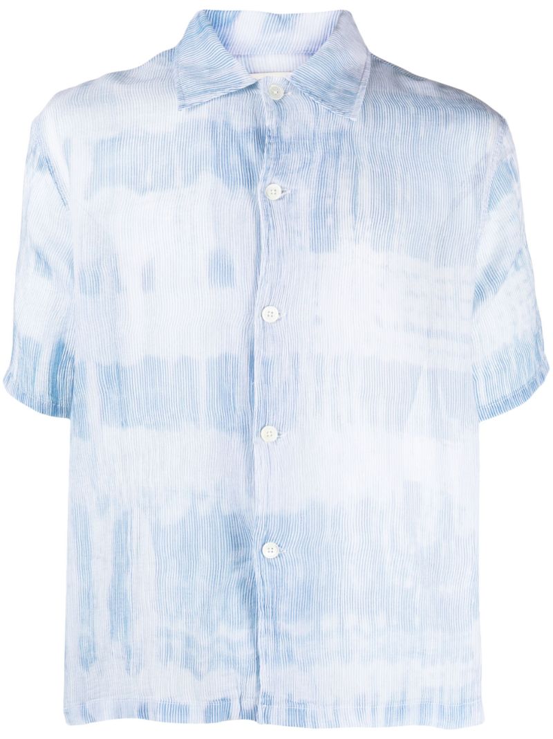 Blue Brush Stroke Print Shirt
