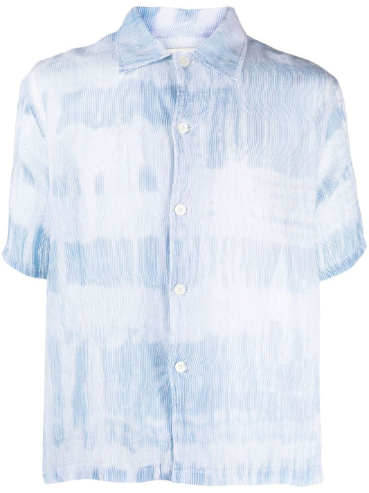 Blue Brush Stroke Print Shirt
