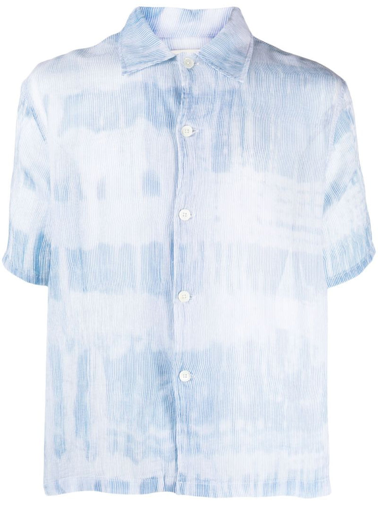 Blue Brush Stroke Print Shirt