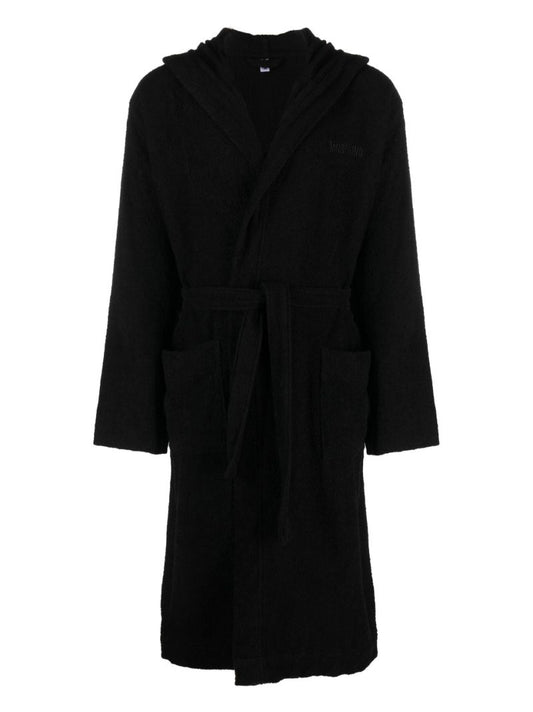 Black Logo Tape Robe