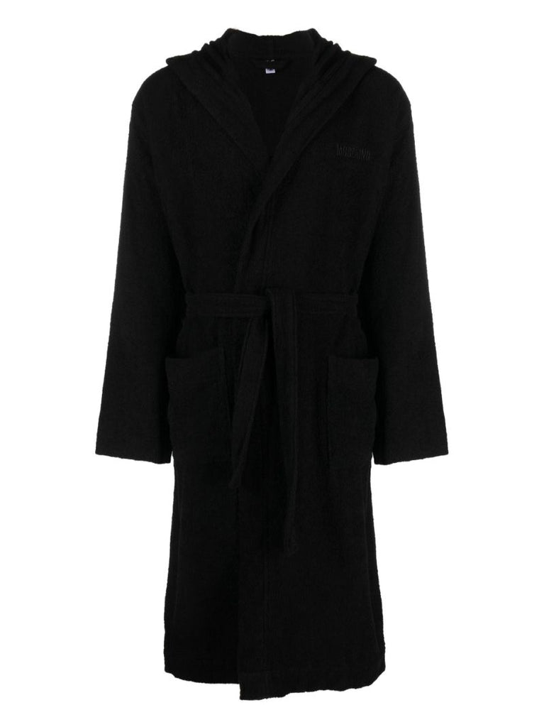 Black Logo Tape Robe