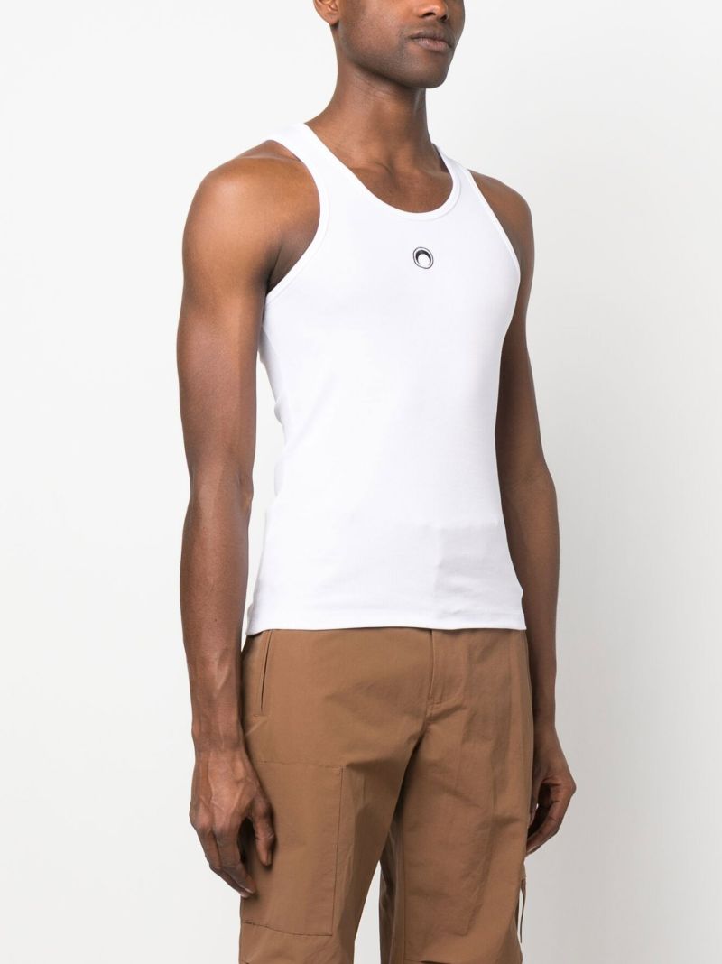 White Logo Embroidered Vest