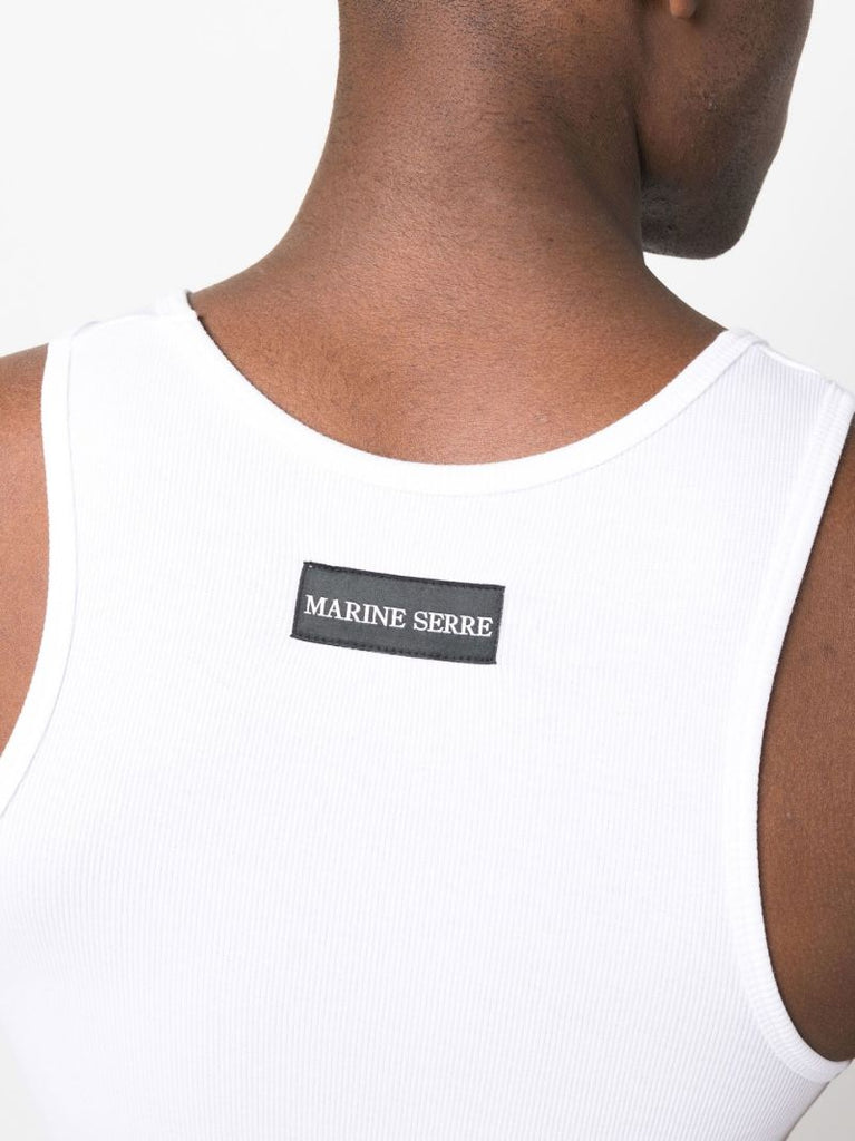 White Logo Embroidered Vest