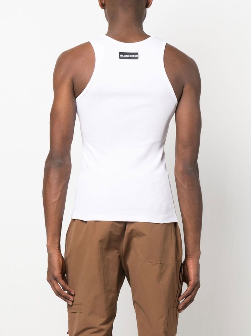 White Logo Embroidered Vest