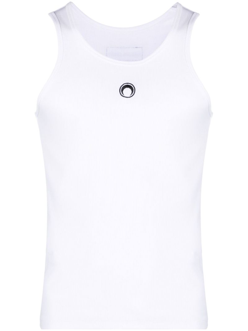 White Logo Embroidered Vest