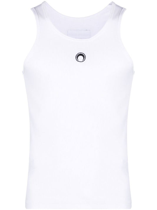White Logo Embroidered Vest